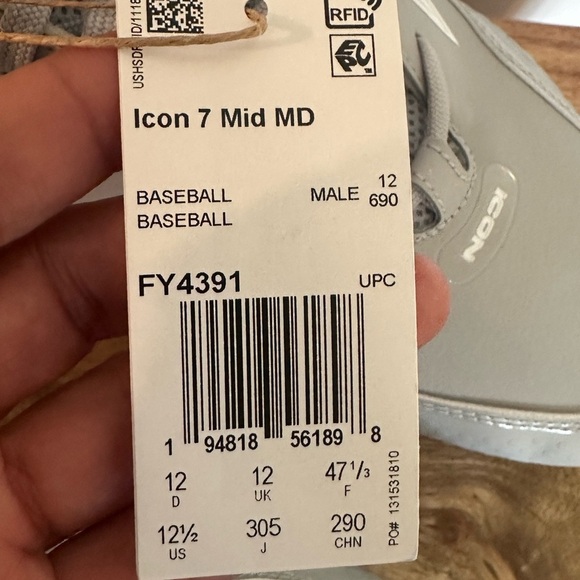 ADIDAS ICON 7 MID MD CLEATS BASEBALL CLEATS Men’s 12.5 - Picture 9 of 11